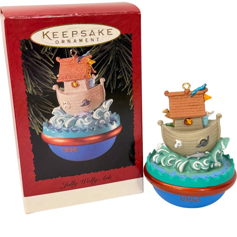 1996 Hallmark Keepsake Ornament Jolly Wolly Ark Noahs Ark Rocking Motion